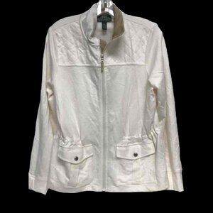 NWT Ralph Lauren LRL Active Full Zip Jacket, Quilted Shoulder Drawstring Waist L